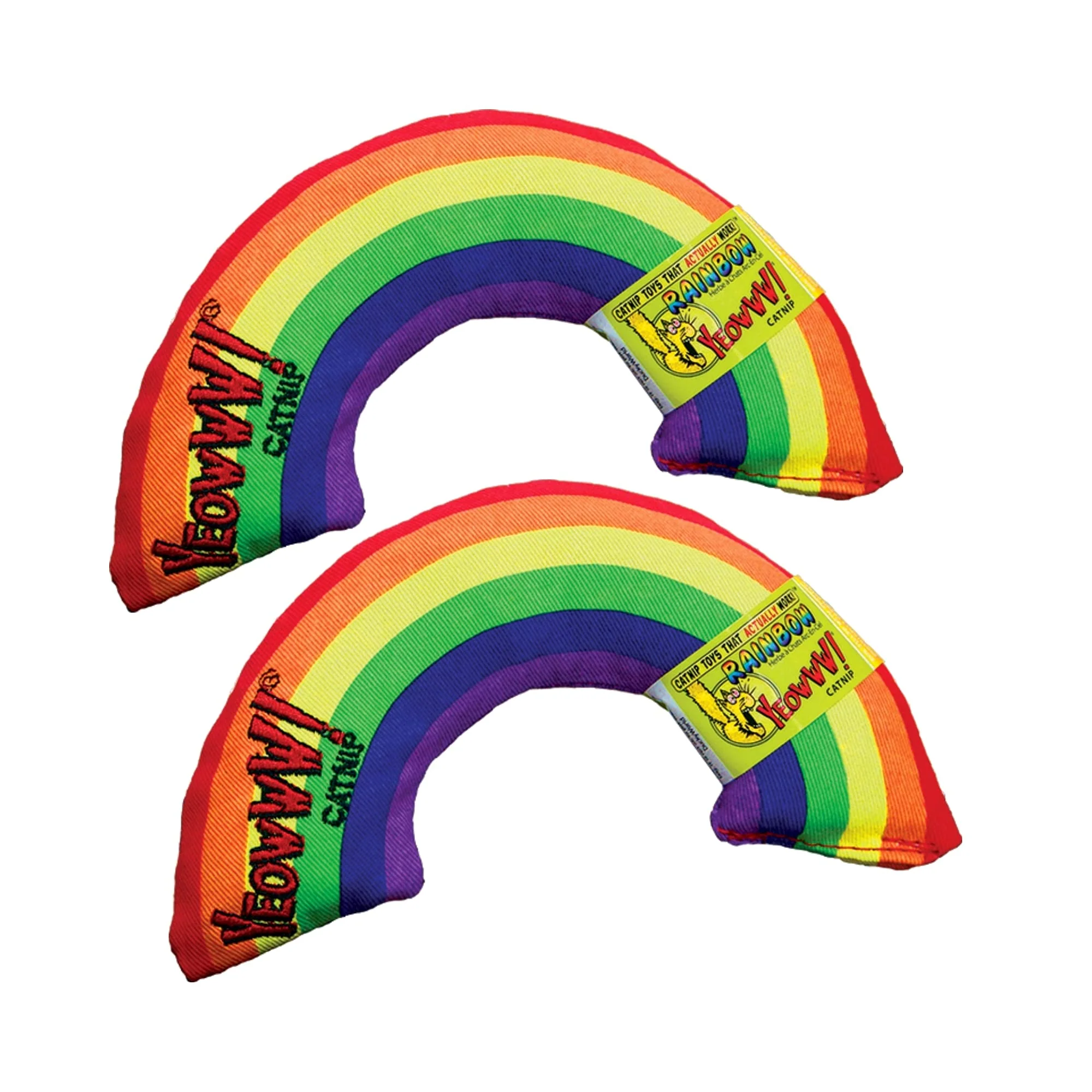 Solid Yeowww 2 Pack Rainbow Catnip Toy 6 Inch – USA-Made Genuine