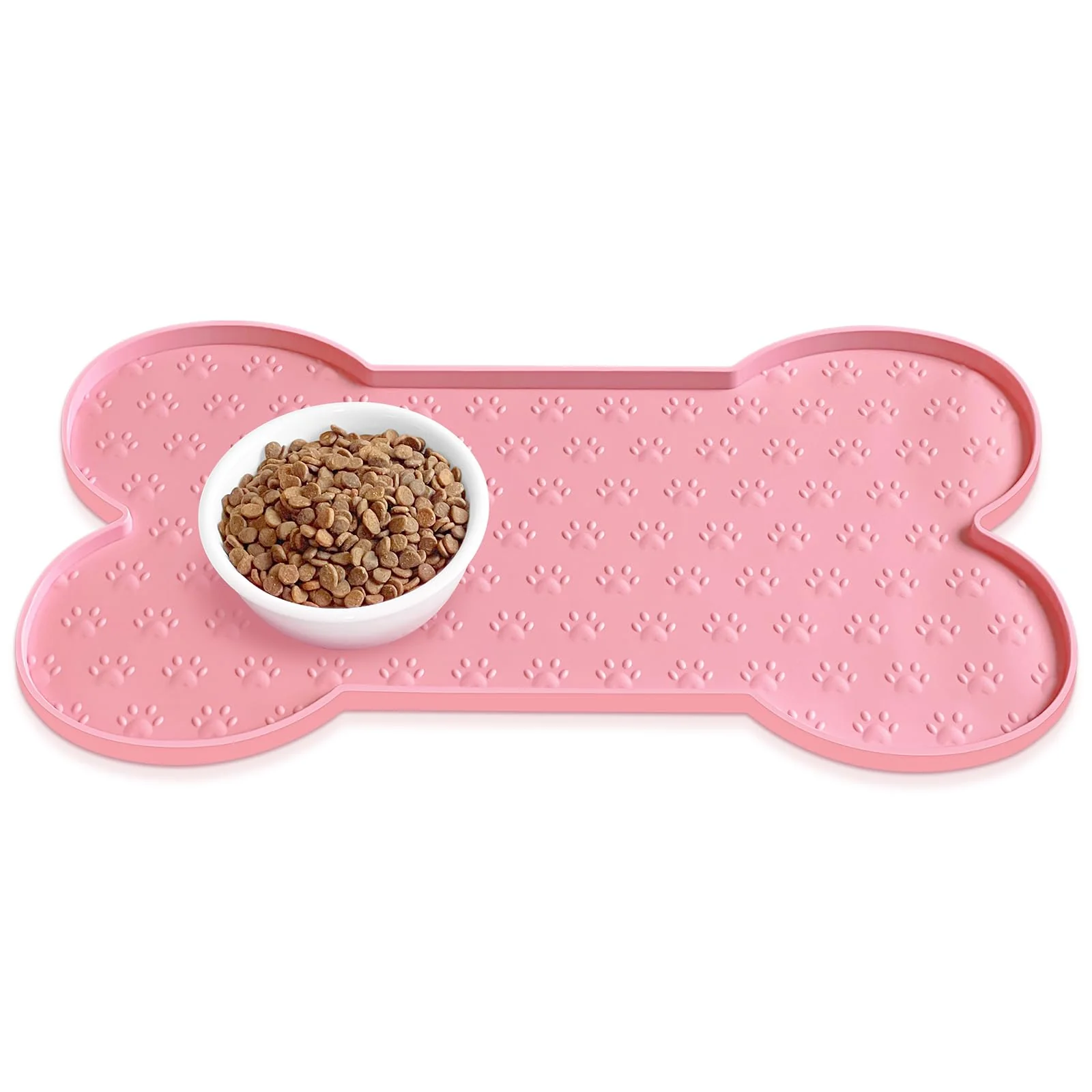 Solid PWTAA Dog Food Mat Anti-Slip Silicone Feeding Mat for Dogs Cats 25.6 x 13 in Recyclable