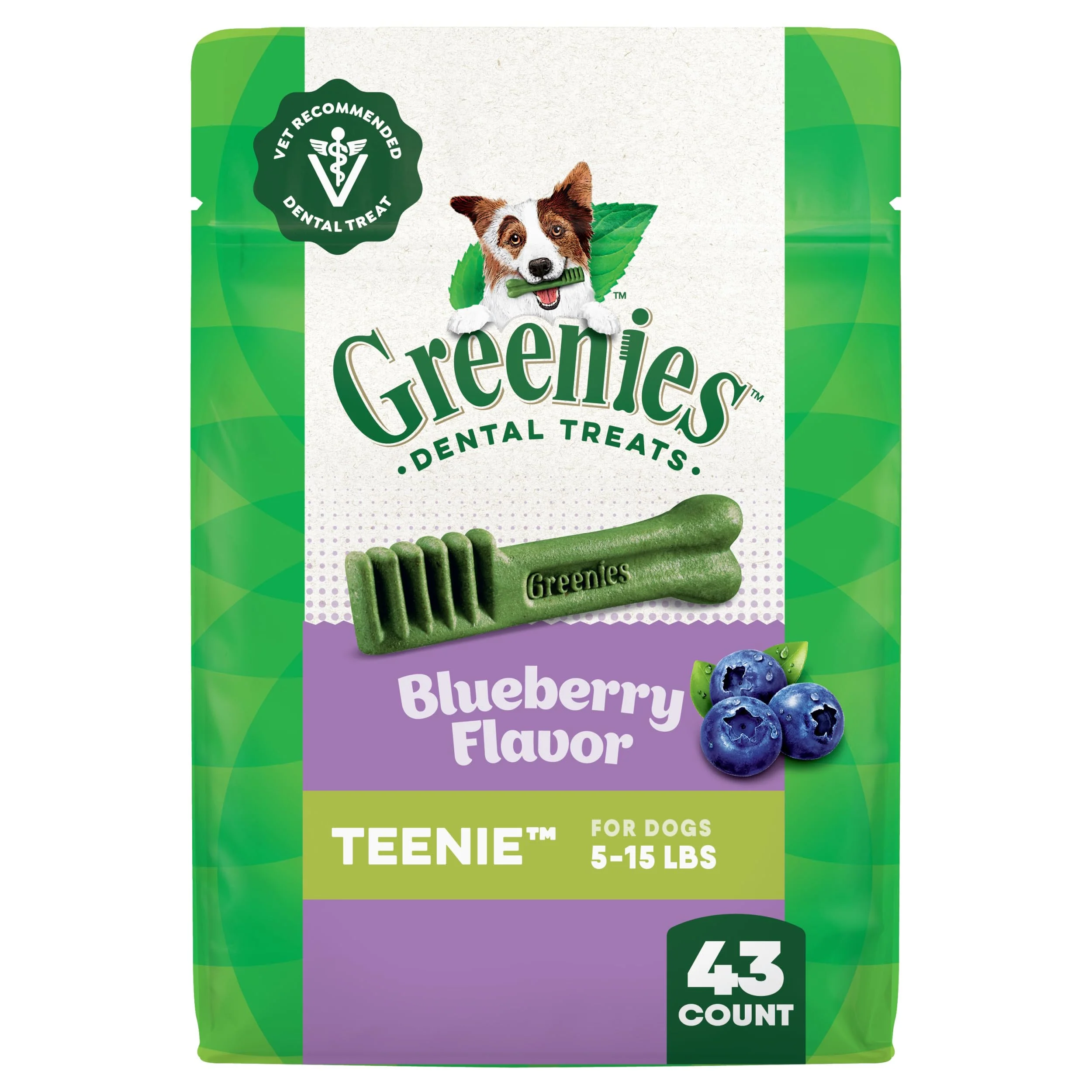 Excellent Greenies Teenie-Size Adult Dental Dog Treats – Blueberry Flavor 12 oz 43 Count Efficient