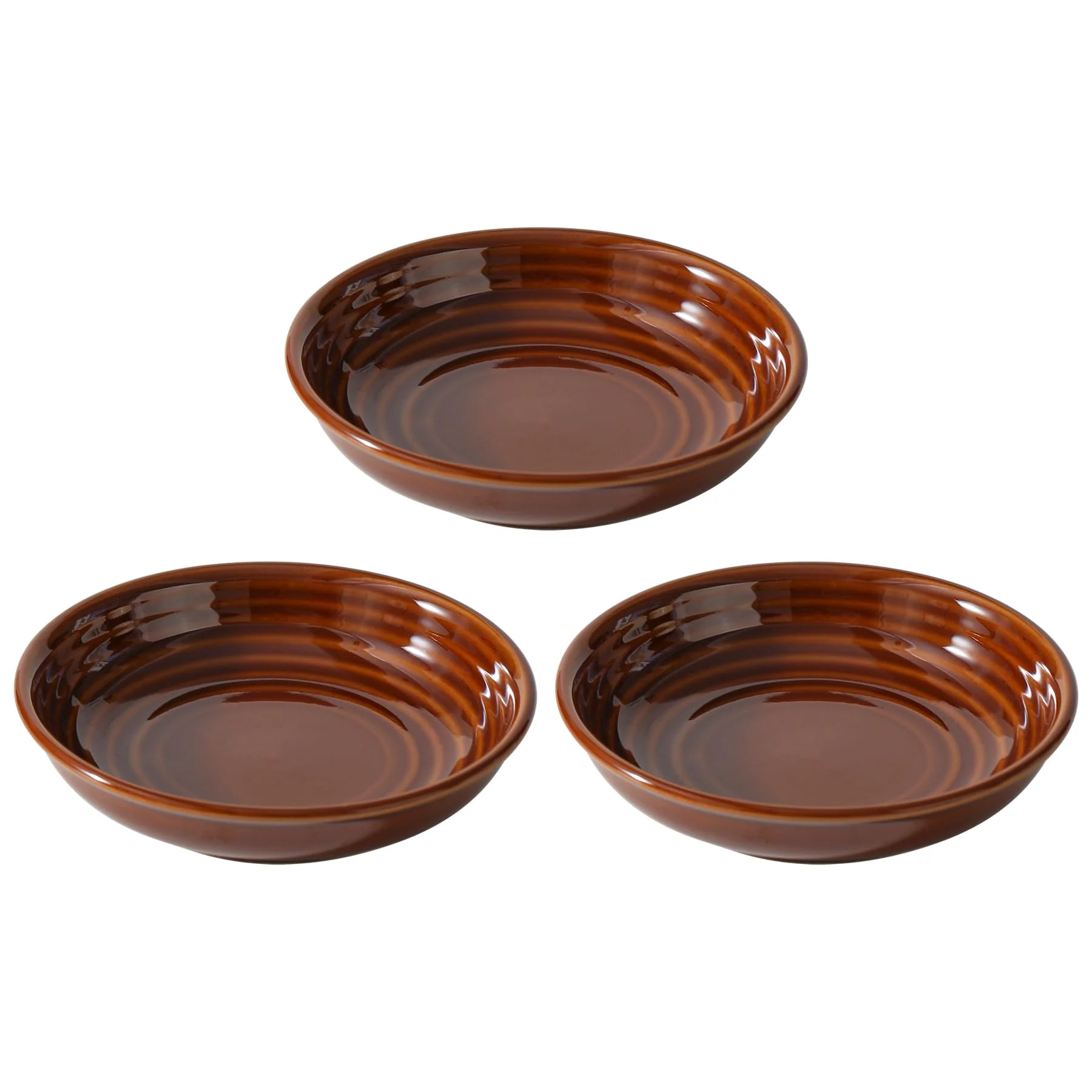 Functional Havniva Ceramic Wide Whisker-Friendly Cat Dishes – 3-Piece Set Caramel Brown Exclusive