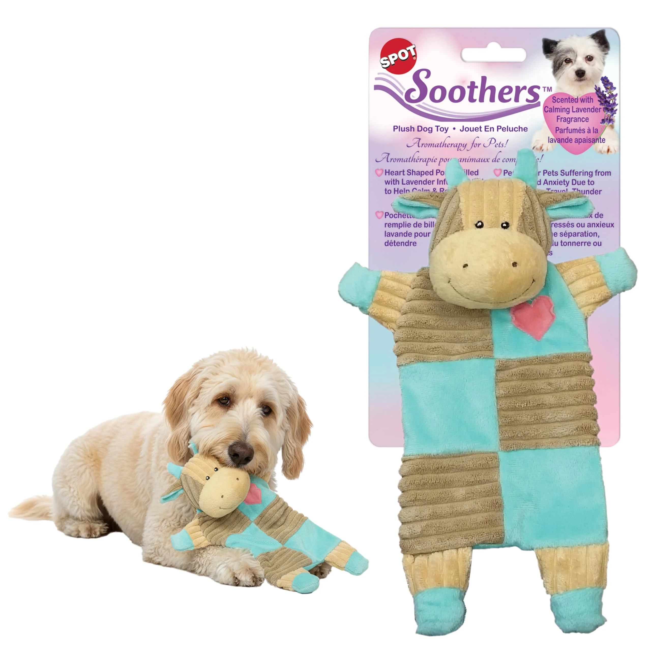 Official SPOT Soothers Crinkle Dog Toy – Stuffing- Lavender-Scented Anxiety Toy for Dogs Puppies 13in Modern