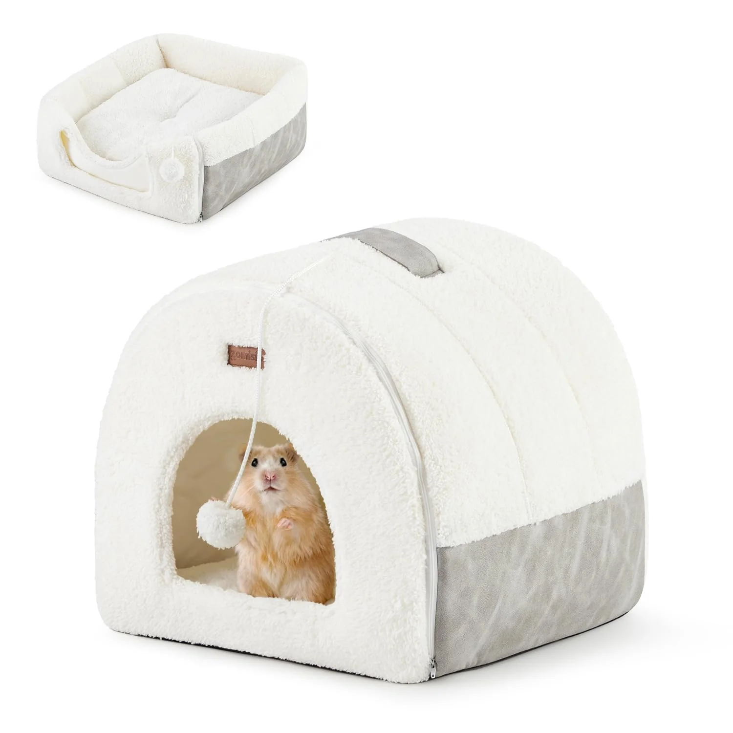 Responsible ZOMISIA Guinea Pig Hideout Bed — 2-in-1 Small Animal Bed Fully Machine-Washable Non-Slip 9.4 Inches Convenient