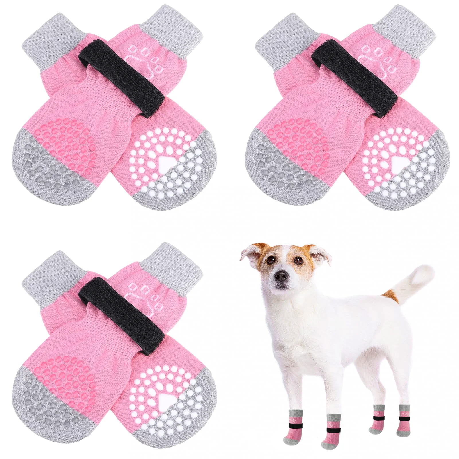 Elegant SCENE 6Pcs Anti Slip Dog Socks – Non-Slip Paw Protectors for Hot Pavement Hardwood Floors Contemporary