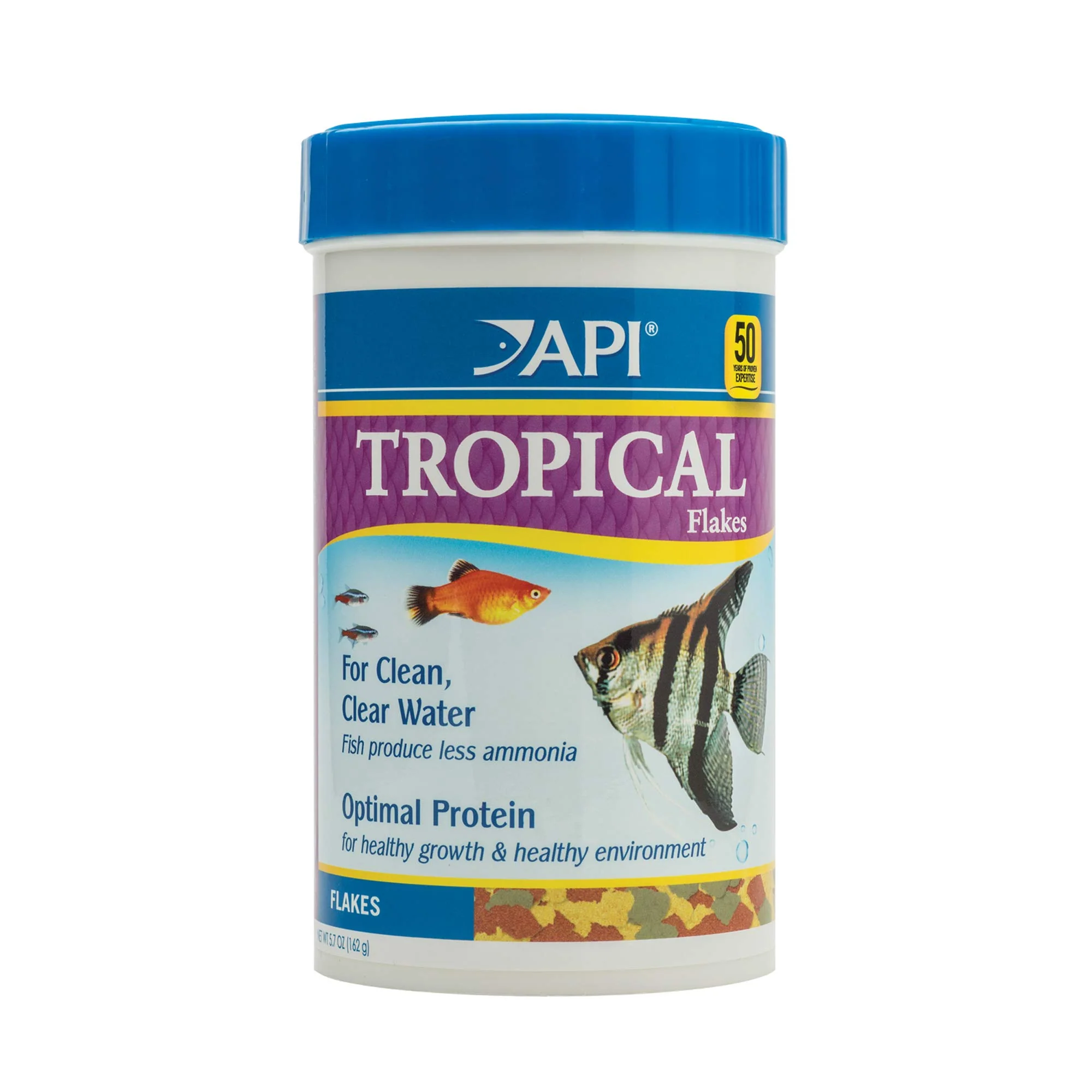 Breathable API Tropical Flakes Fish Food 5.7 oz Complete Tropical Diet with Optimal Protein Expertly Made