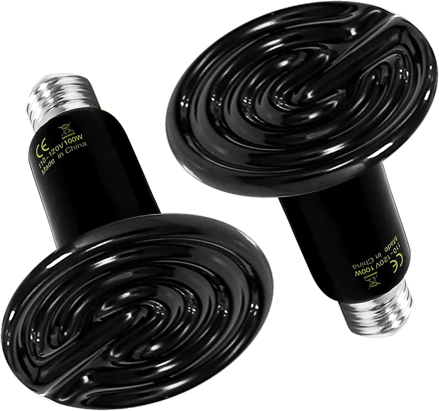 Elite HealSmart Reptile Heat Lamp 100W 2-Pack Ceramic Heat Emitter for Terrariums Brooders and Incubators Top-Quality