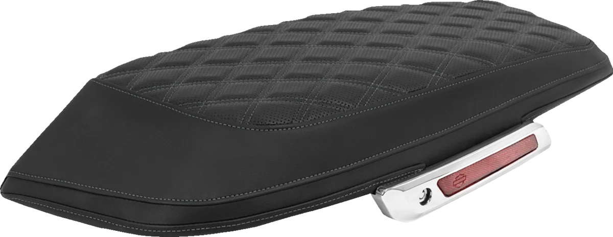 Green SADDLEMEN Saddlebag Lid Covers - Lattice - Gray Stitch - FLH FLT '23-'25 L870-23-18402 Powerful