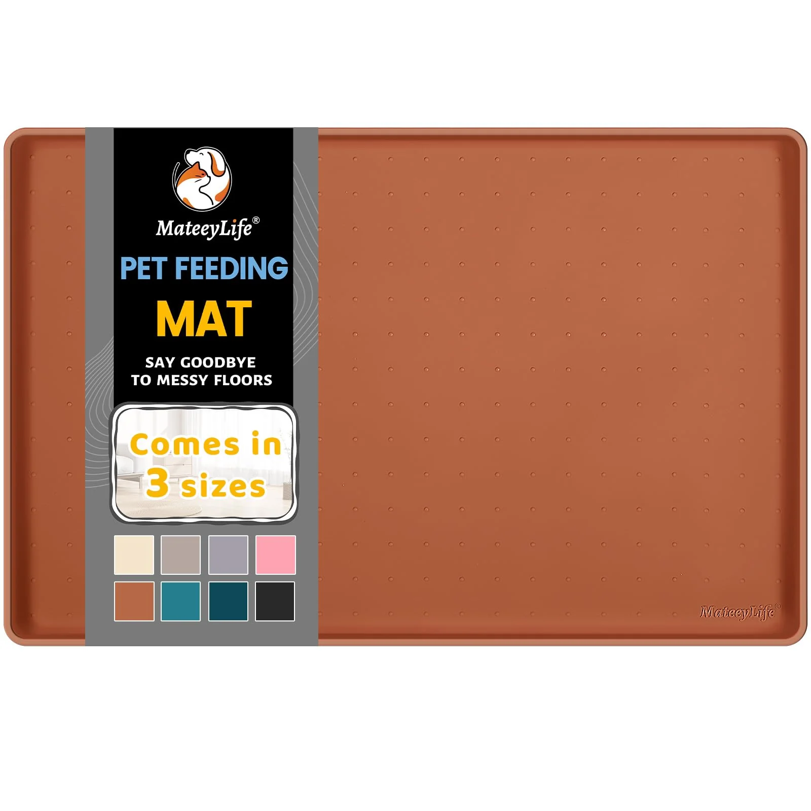 Stylish MateeyLife Silicone Cat Dog Food Mat – Waterproof Anti-Slip with Raised Lip Convenient