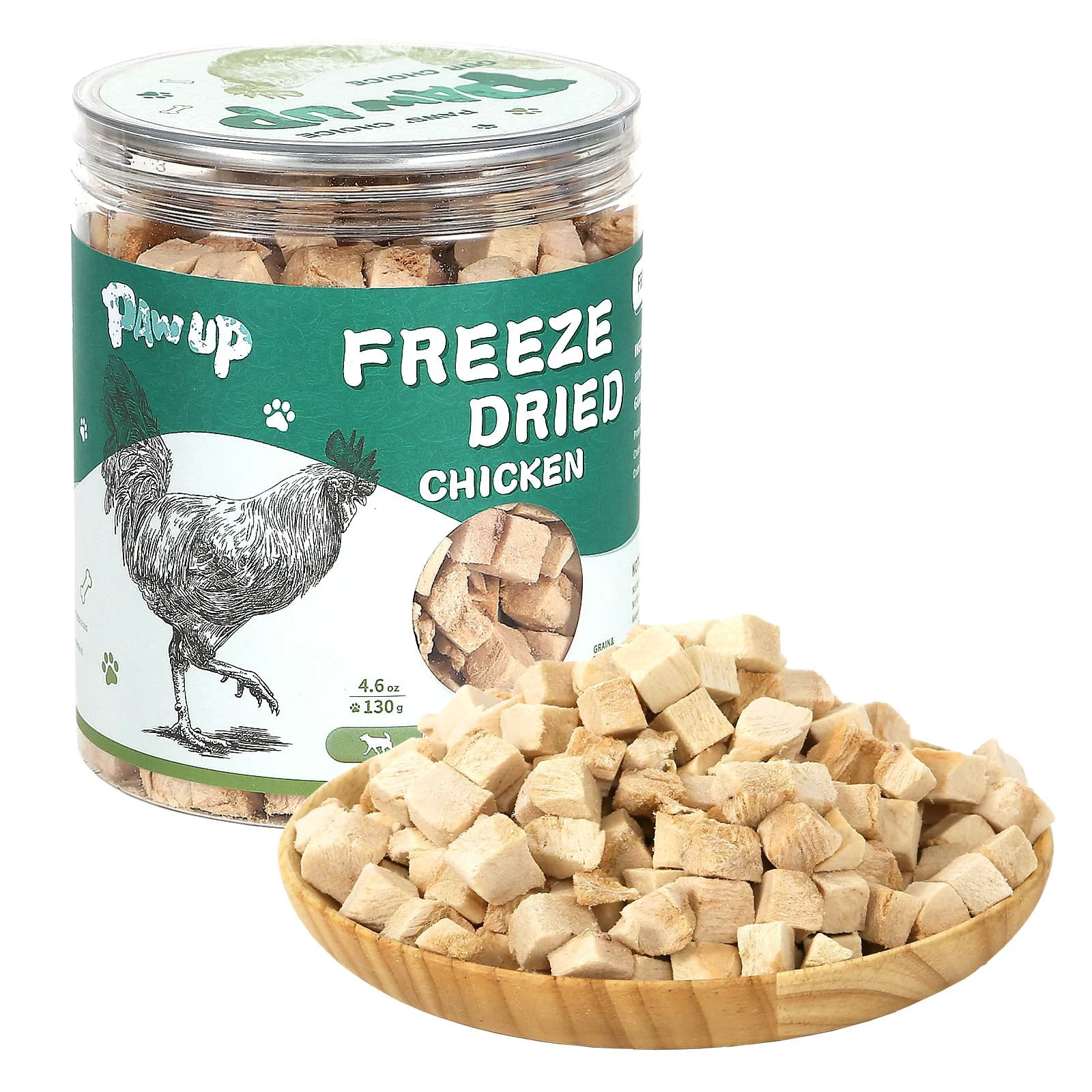 Fine PAWUP ze Dried Chicken for Dogs Cats – High-Protein Raw Food Topper 4.6oz Rawhide Original Design
