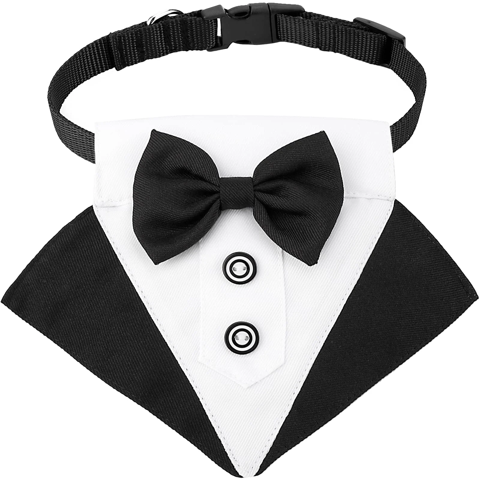Reliable Segarty Formal Dog Tuxedo Bandana with Adjustable Bowtie Collar — Black Size L Fashionable