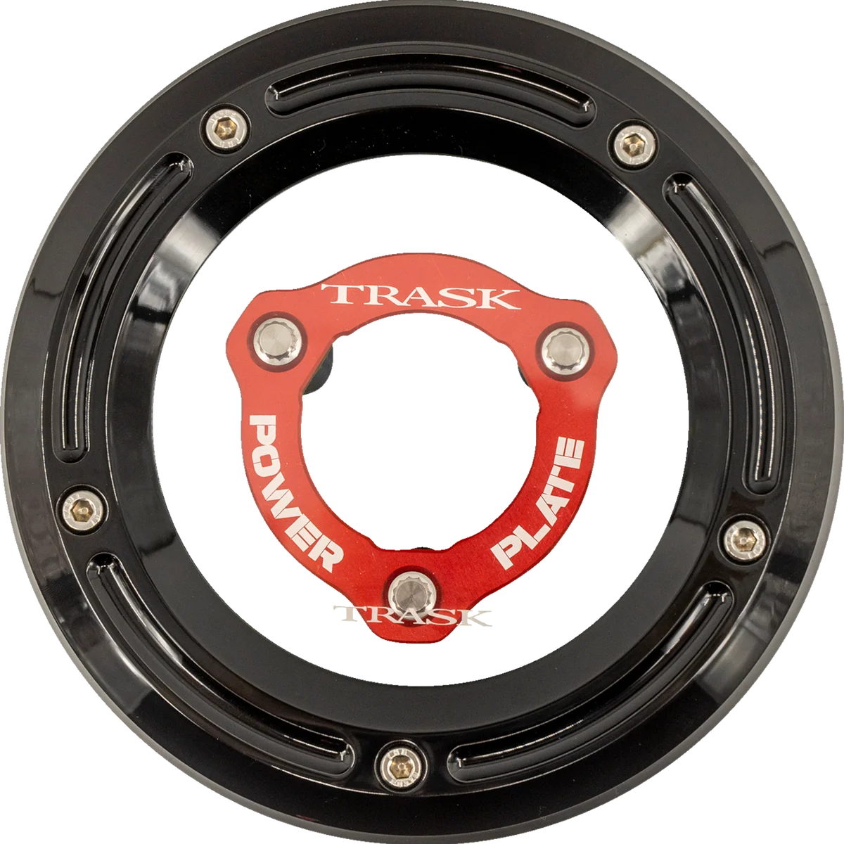Crafted TRASK Derby Cover with Power Plate - Black Red - Kit - '17-'25 Harley-Davidson TM-0051-BK-RD Excellent
