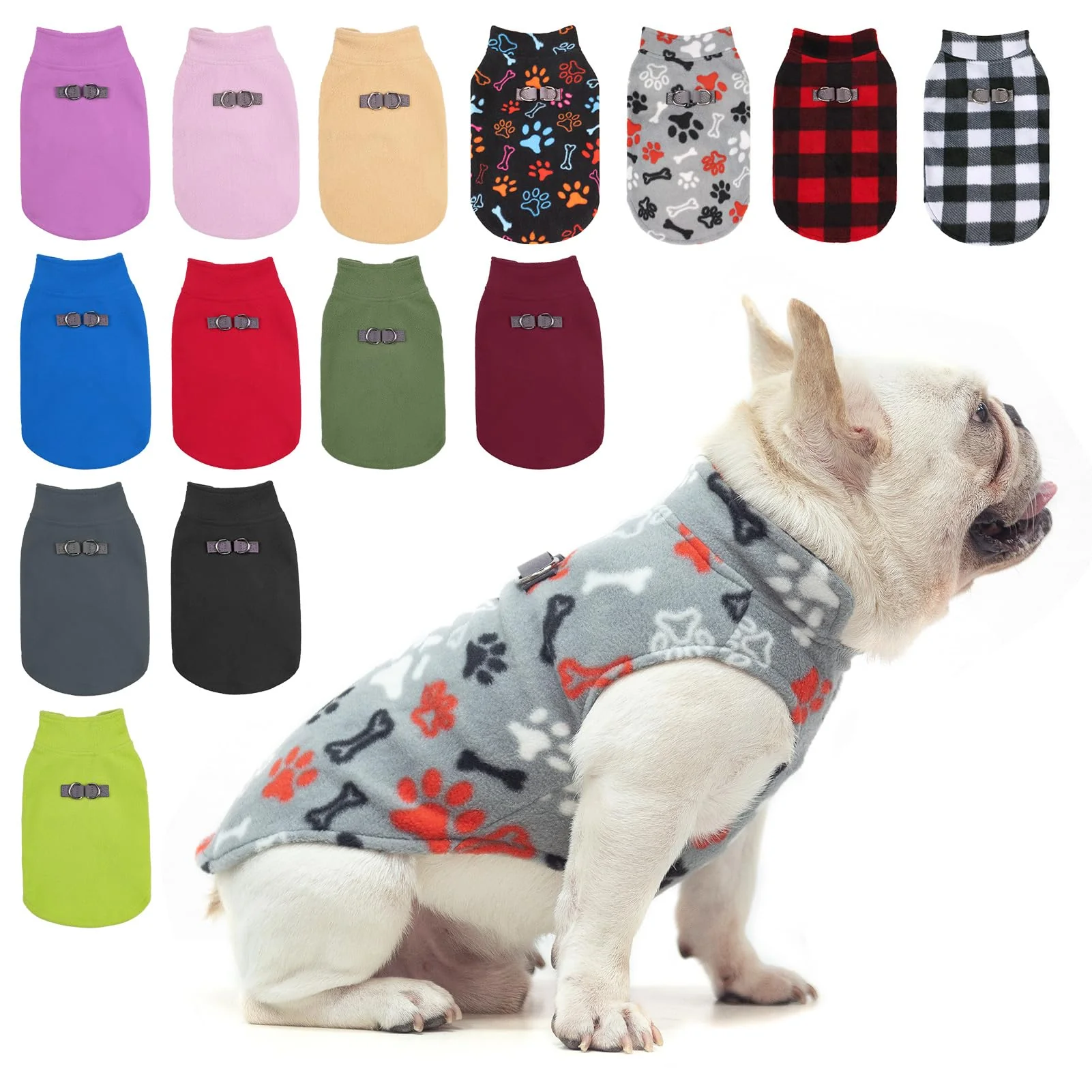 Stylish BEAUTYZOO Small Dog Fleece Vest with D-Rings Winter Warmth XS-XL Top-Quality