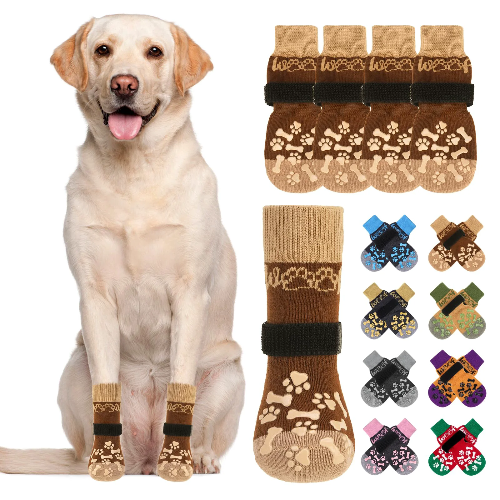 Solid KOOLTAIL Dog Socks – Anti-Slip Paw Protectors for All Sizes Exclusive