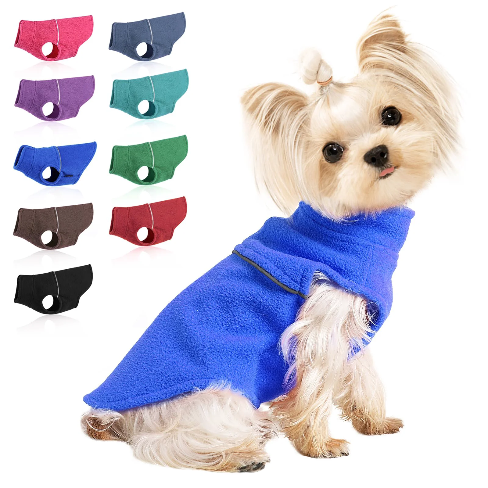 Effective Kosiyi Fleece Vest for Small Dogs Cats – Winter Pullover Sweater Blue X-Small Excellent
