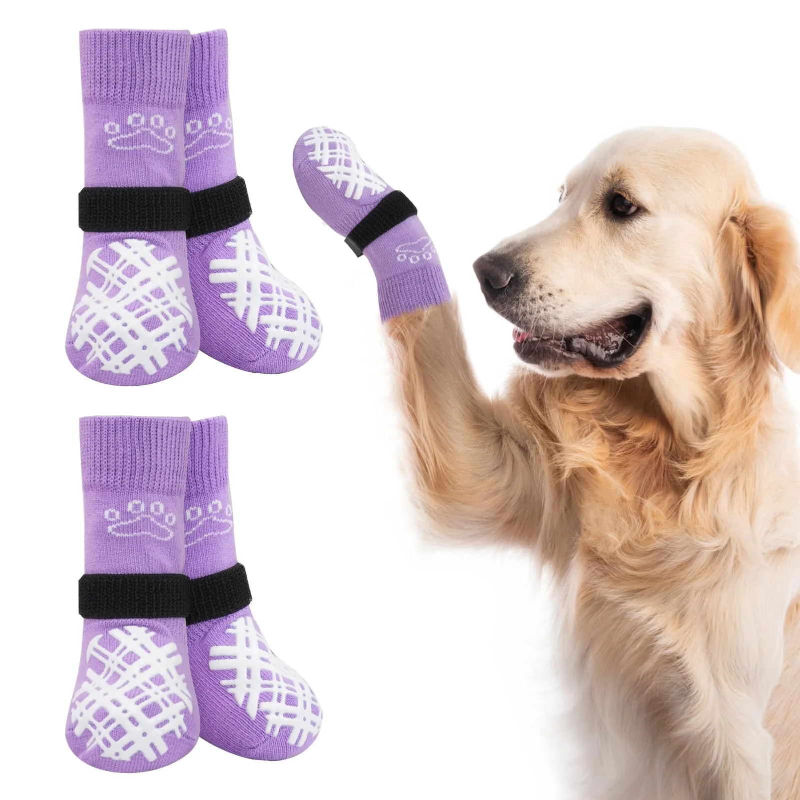 Safe BEAUTYZOO Dog Socks for Traction Paw Protection Floor Care — 4-Pack Elegant