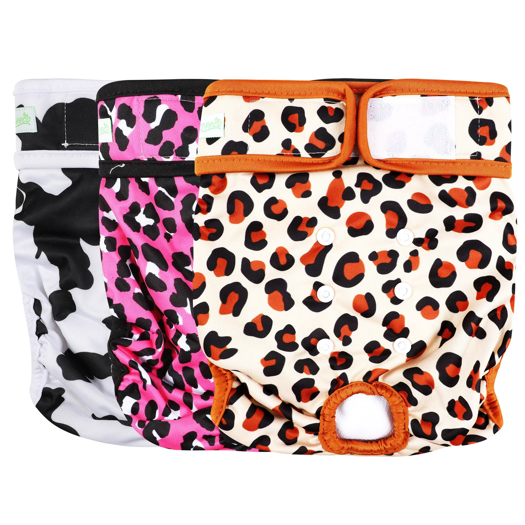 Functional Wegreeco Washable Premium Female Dog Diapers Medium Cheetah Print Healthy