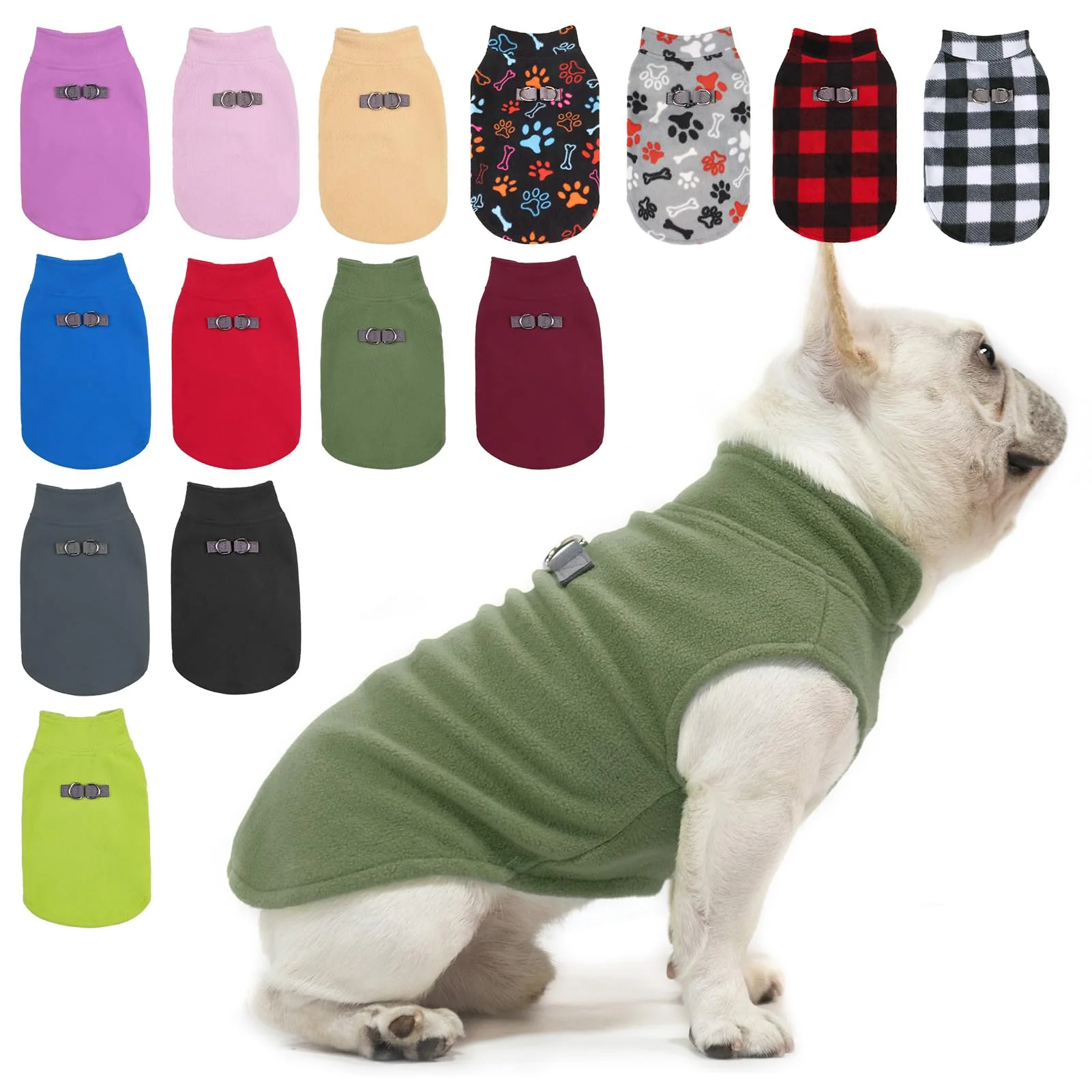 High-Quality BEAUTYZOO Dog Fleece Vest Sweater – Warm Winter Coat for Small Medium Dogs with Dual D-Rings Enhanced