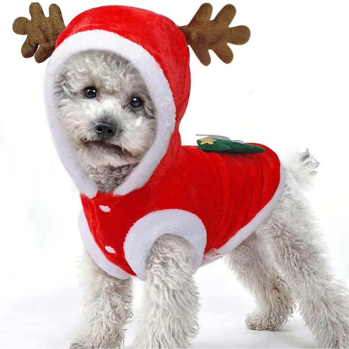 Official Tealots Dog Christmas Costume - Cozy Winter Santa Hoodie for Small Pets High-Performance