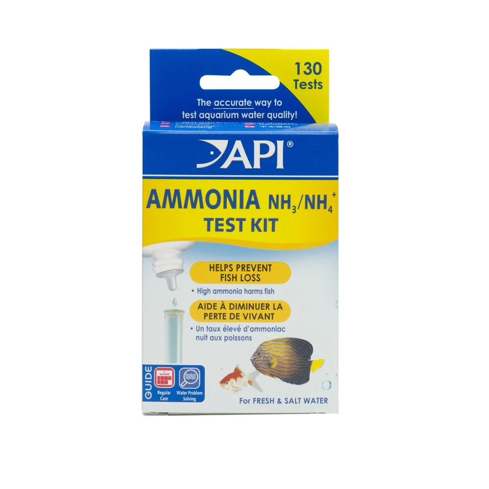 Genuine API AMMONIA 130-Test Freshwater Saltwater Aquarium Water Test Kit Professional