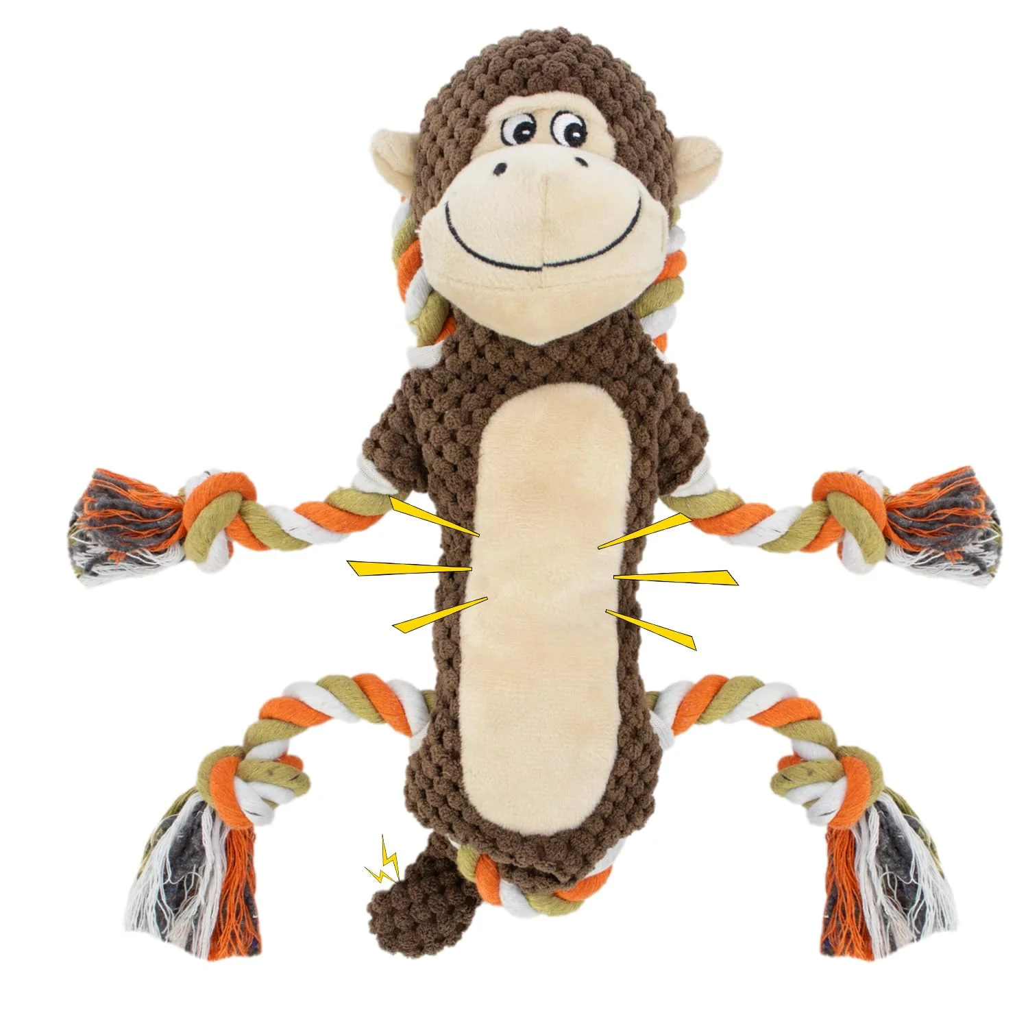 Trusted CneeeeeB Squeaky Durable Dog Toys – Large Breed Plush Monkey Orangutan Toy with Crinkle Long-Lasting
