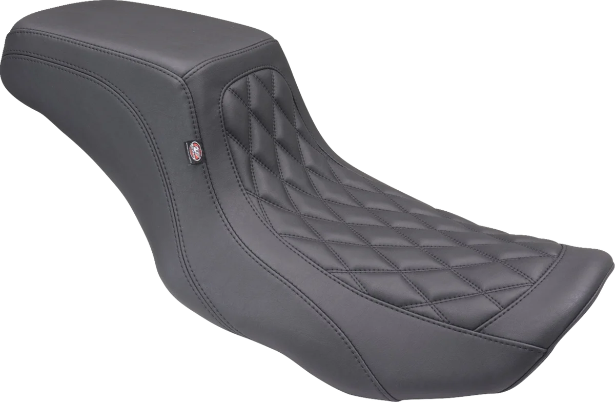 Smart MUSTANG One Piece 2-Up Squareback Seat - Double Diamond - Smooth - FLH FLT '23-'25 88416 Breathable