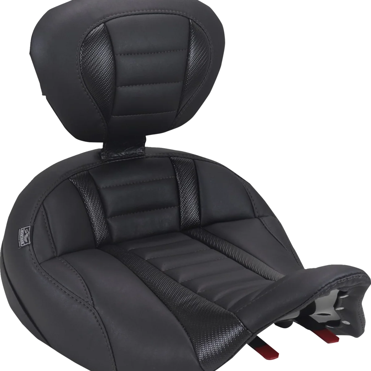 Clean MUSTANG Deluxe Touring Solo Seat - with Driver's Backrest - Black Stitch - FLH FLT '23-'25 89406 Efficient
