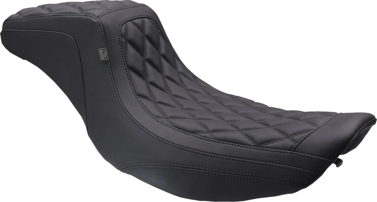Healthy MUSTANG One Piece 2-Up Squareback Seat - Double Diamond - Black Stitch - FLH FLT '97-'07 78807 Superior