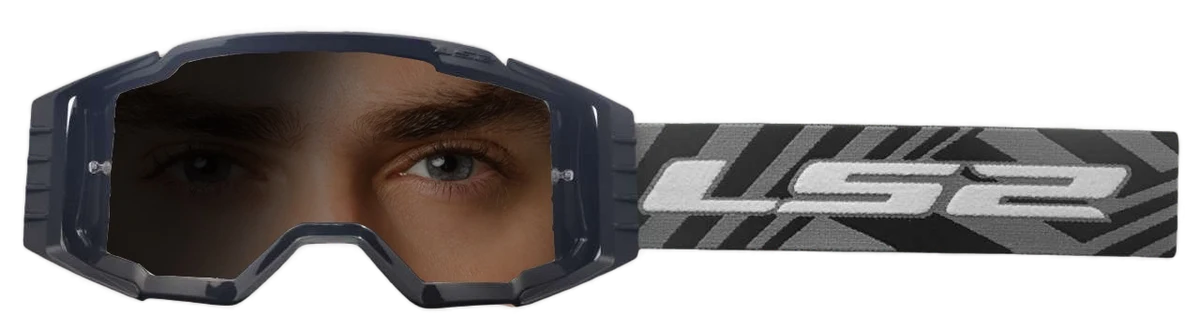 High-Performance LS2 Charger Pro Goggle Charcoal Gray Photochromic Lens Authentic