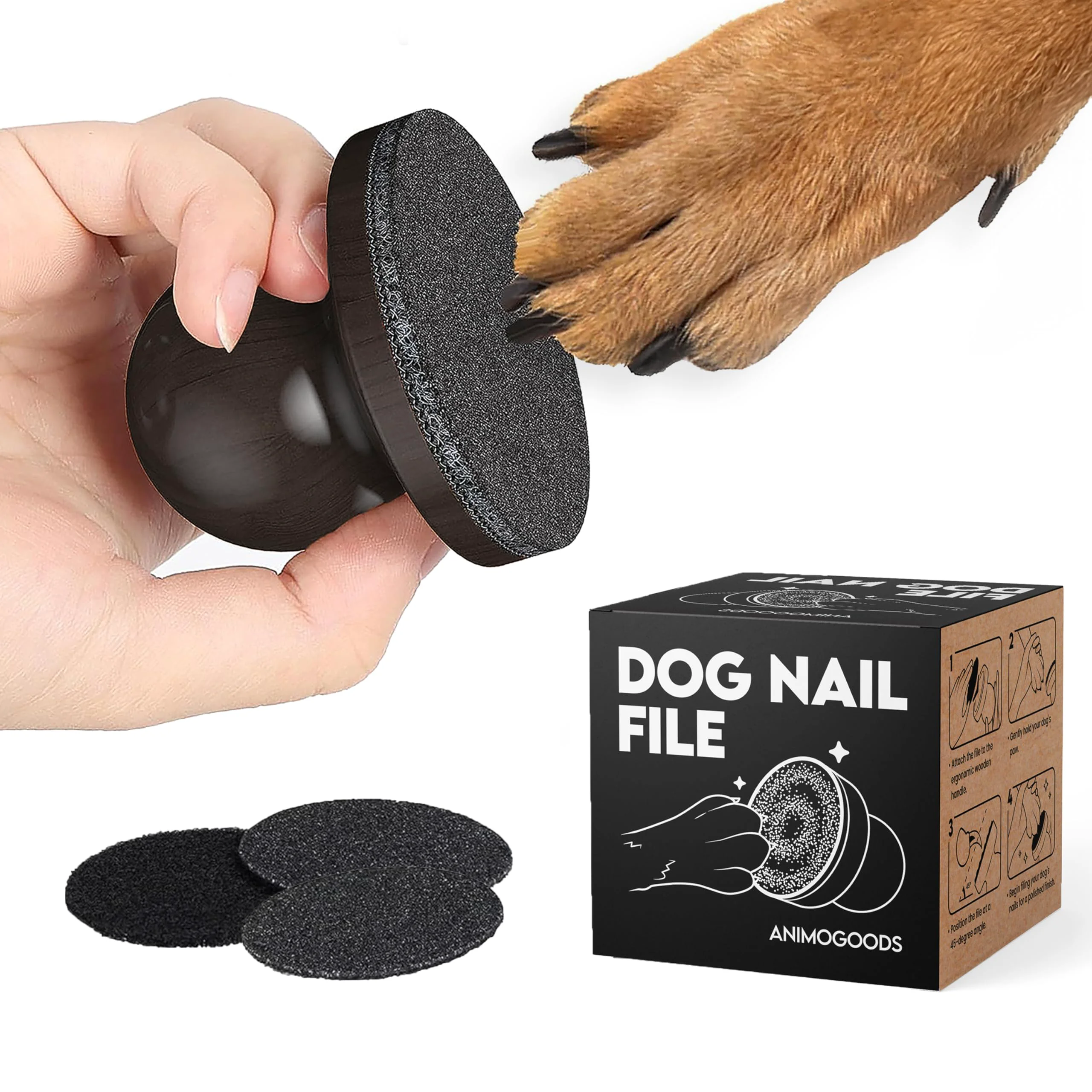 High-Performance AnimoGoods Dog Nail File Board — Gentle Wood Grooming for Dogs Cats Verified