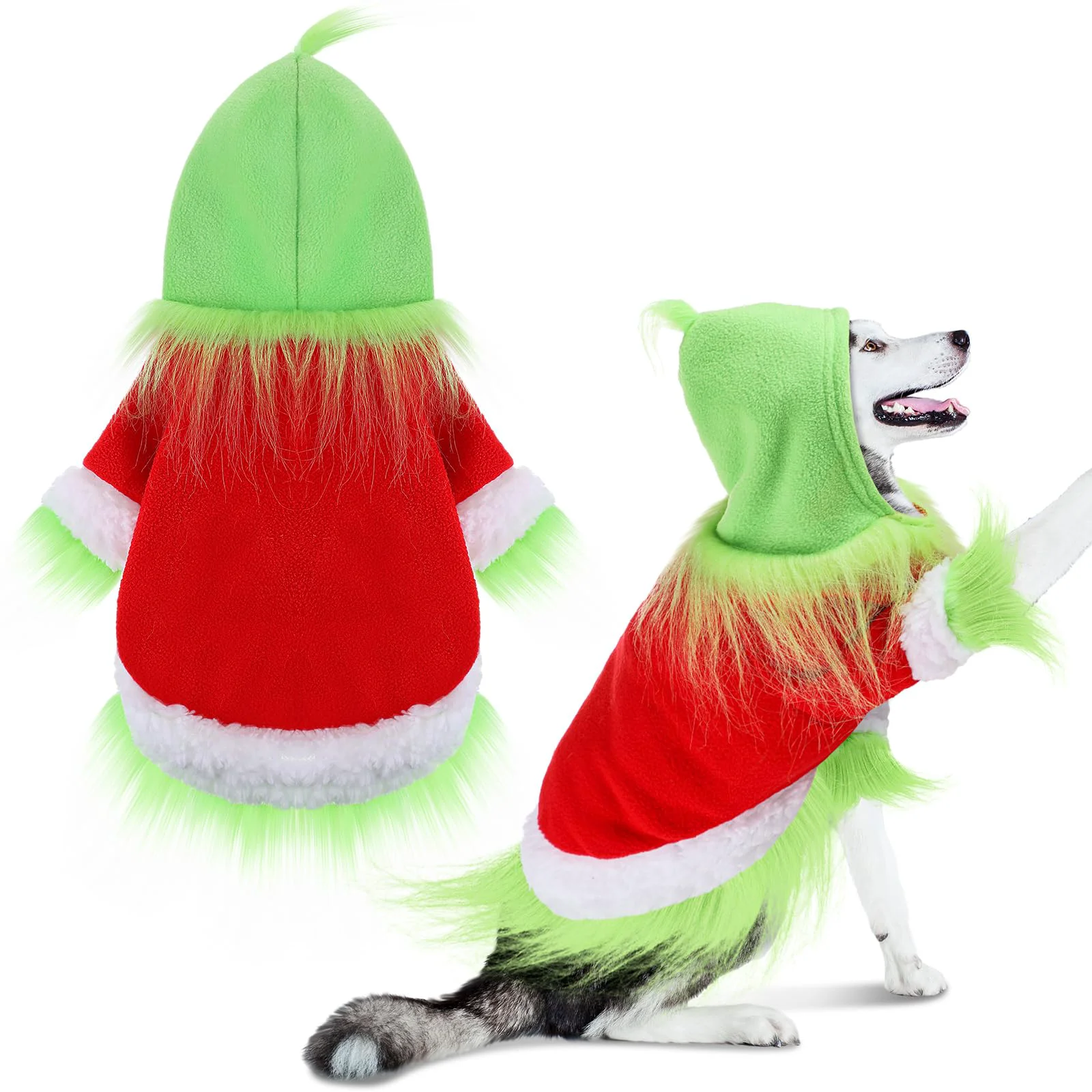Smart Abbylike Dog Christmas Outfit Green Hoodie with Hat XL Holiday Pet Clothes for Dogs Cats Environmentally Friendly