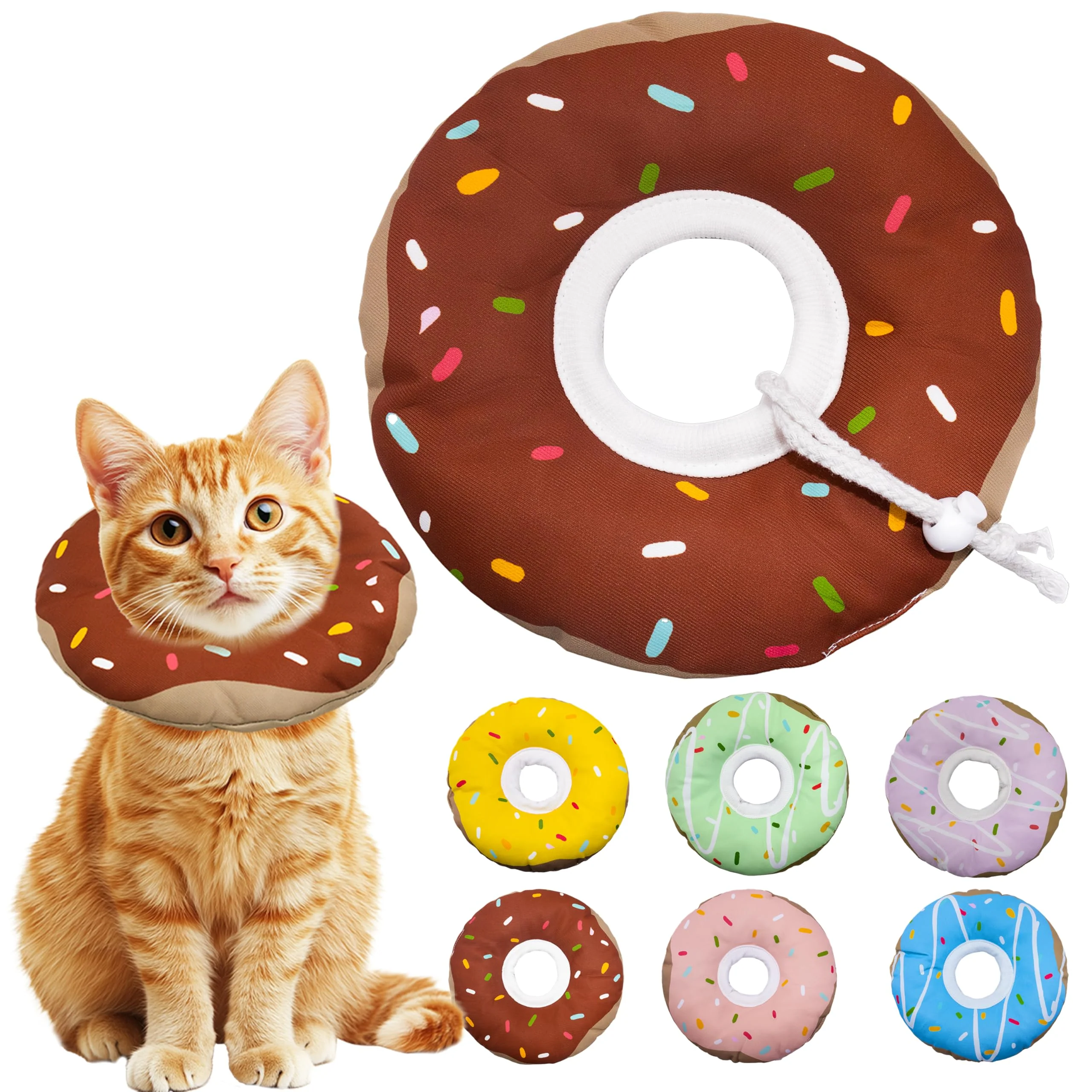 First-Class Seyezo Cat Cone Collar – Soft Adjustable Donut E-Collar Waterproof Brown Small Contemporary