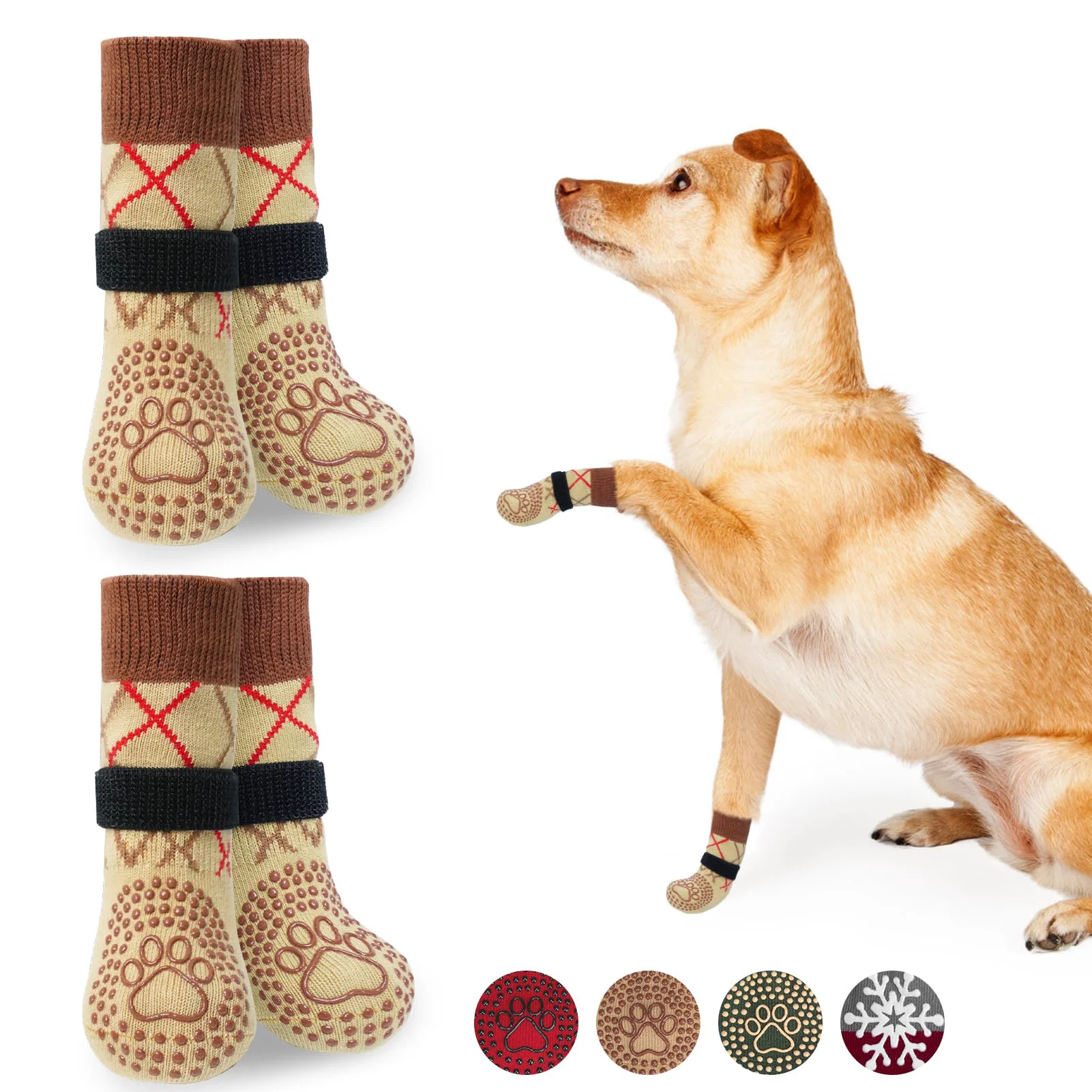 Original Design BEAUTYZOO Non Slip Dog Socks – Anti-Slip Paw Protectors with Grippers Exclusive