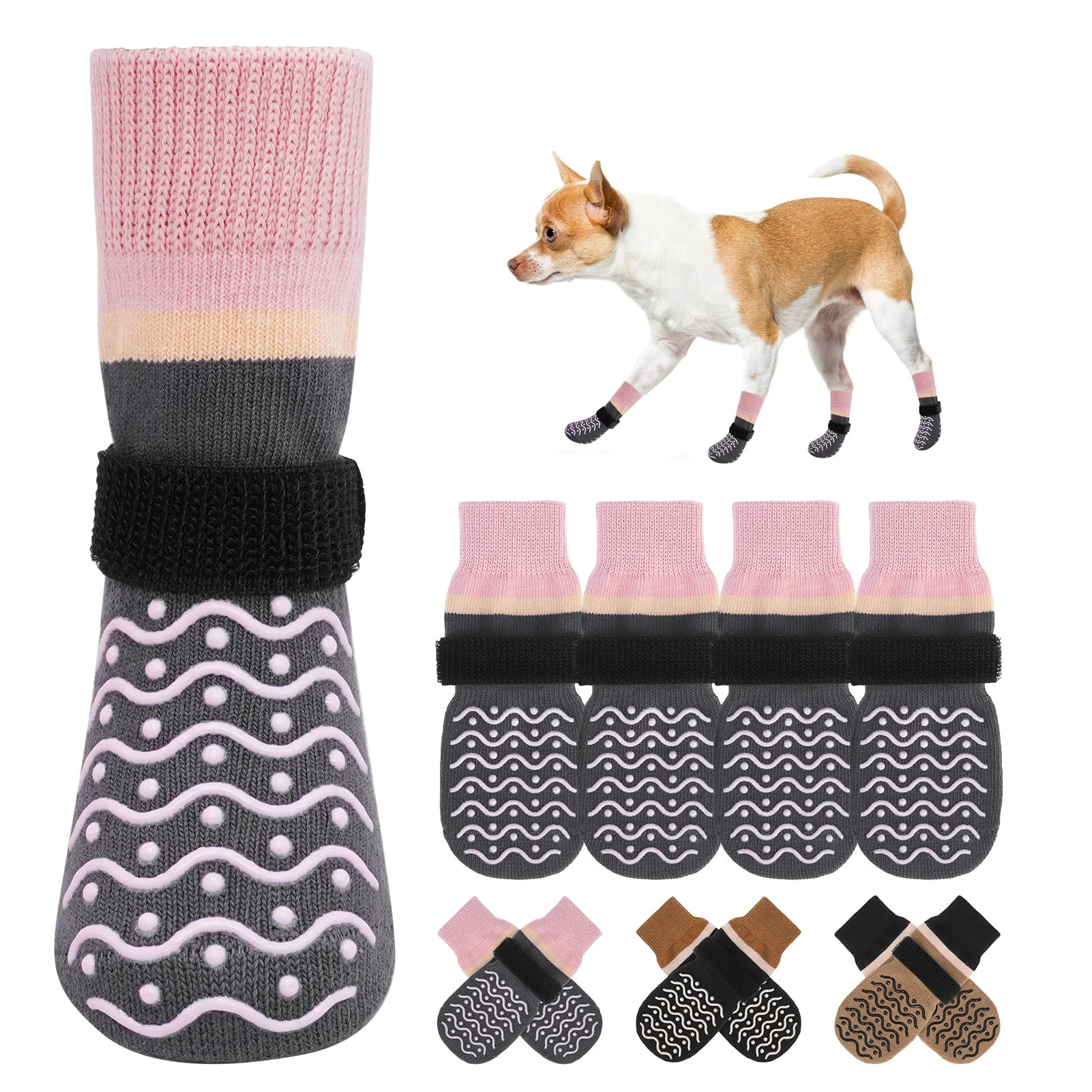Long-Lasting BEAUTYZOO Dog Socks — Non-Slip Paw Protectors for Indoor Outdoor Senior Dogs Fast