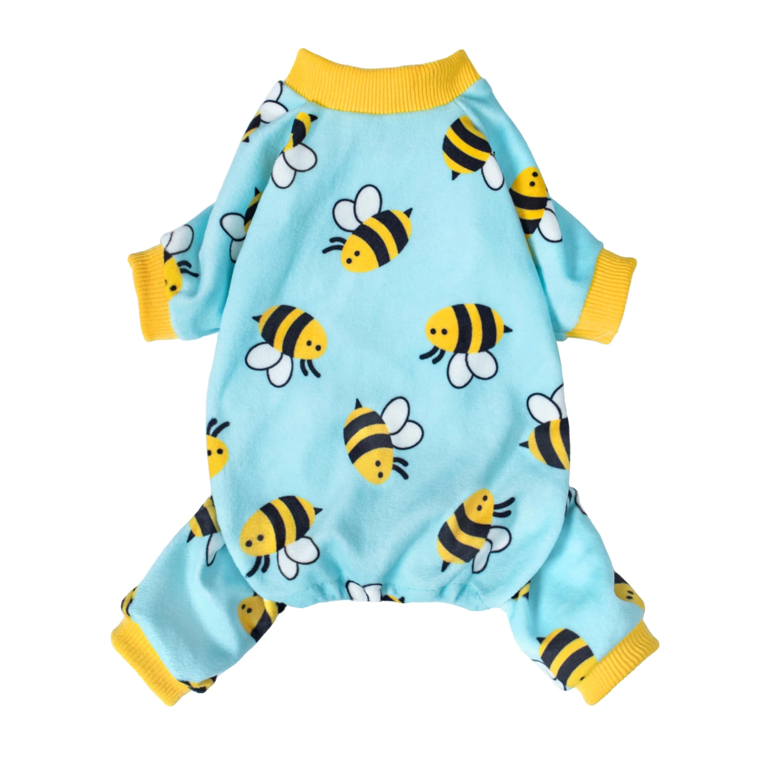 Trusted Fitwarm Funny Bee Fleece Dog Pajamas Cozy Blue Winter Onesie for Small Dogs Verified