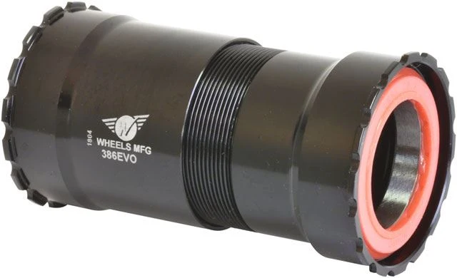 Carefully Designed Wheels Manufacturing 386EVO Thread-Together Bottom Bracket - DUB Spindle ABEC-3 Bearing Black Secure