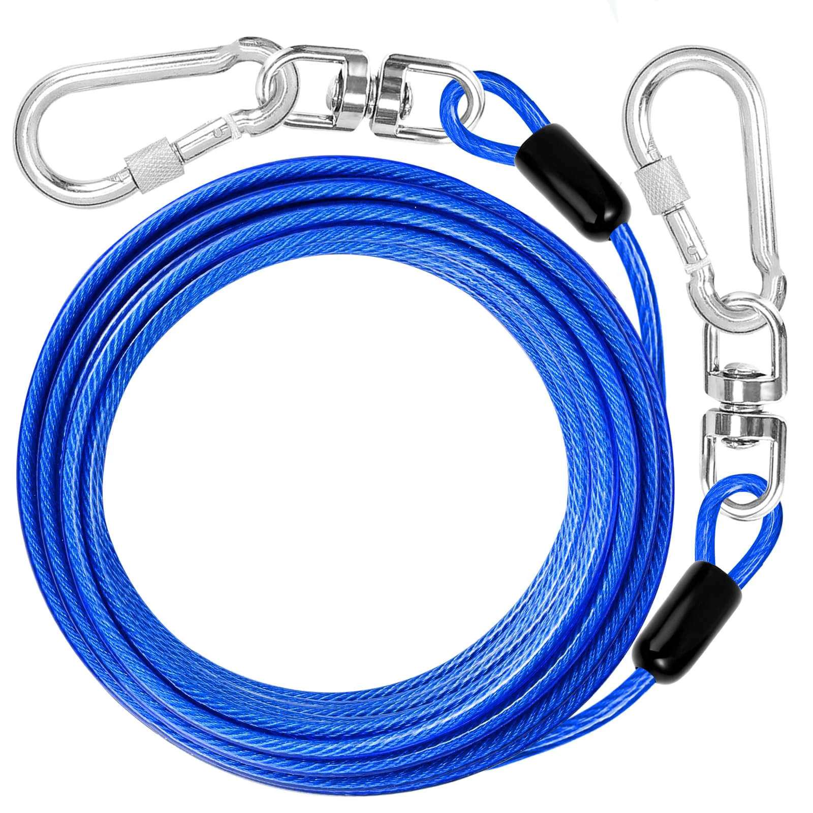 Exclusive jenico Dog Tie Out Cable – 25ft Heavy Duty Yard Lead for Dogs Up to 250 lbs Enhanced