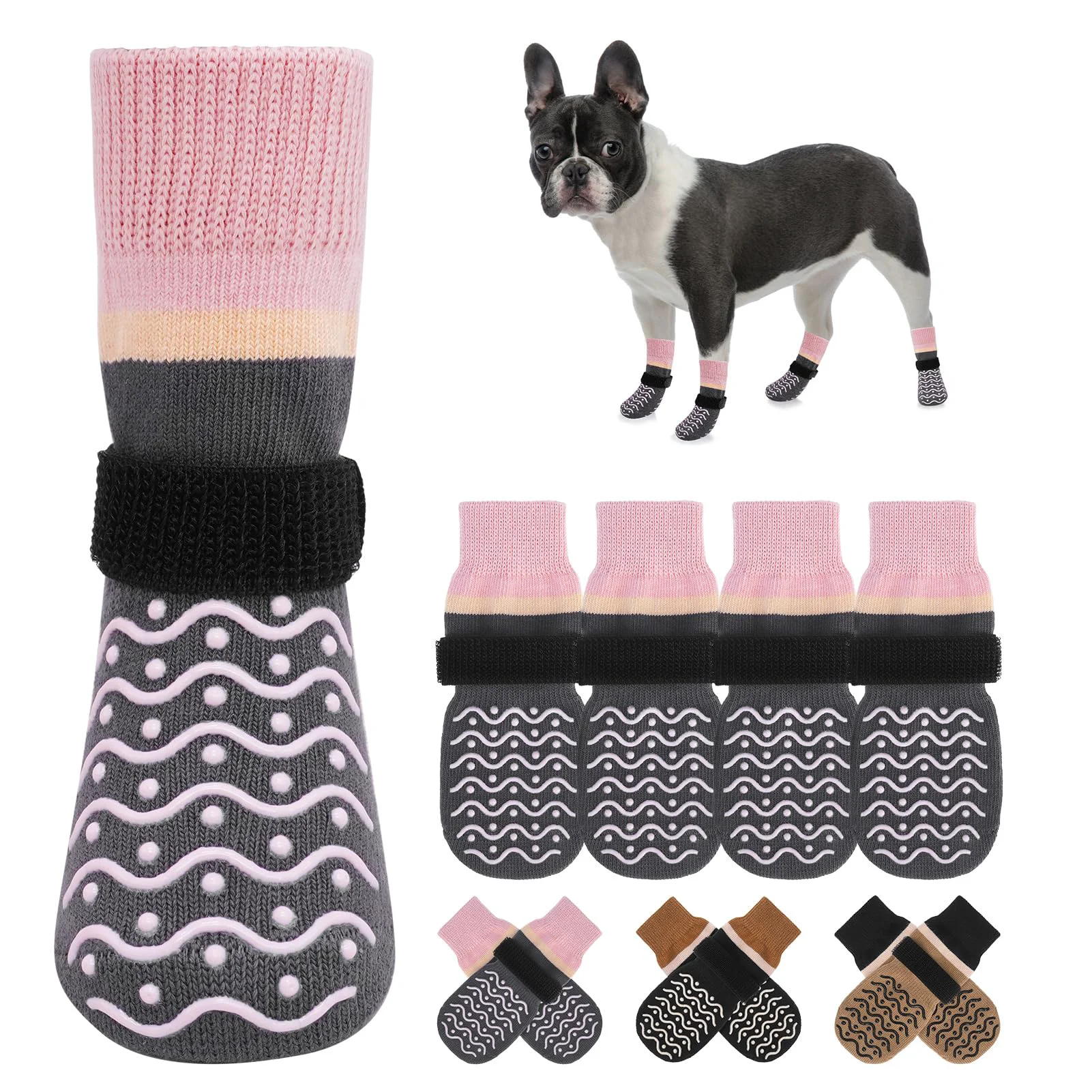 Comfortable BEAUTYZOO Dog Socks — Non-Slip Paw Protectors with Grippers for Floors High-End