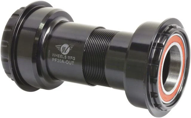 Practical Wheels Manufacturing PF30A Outboard Bottom Bracket - 24mm Shimano Cranks Angular Contact Bearings Black Easy-to-Use