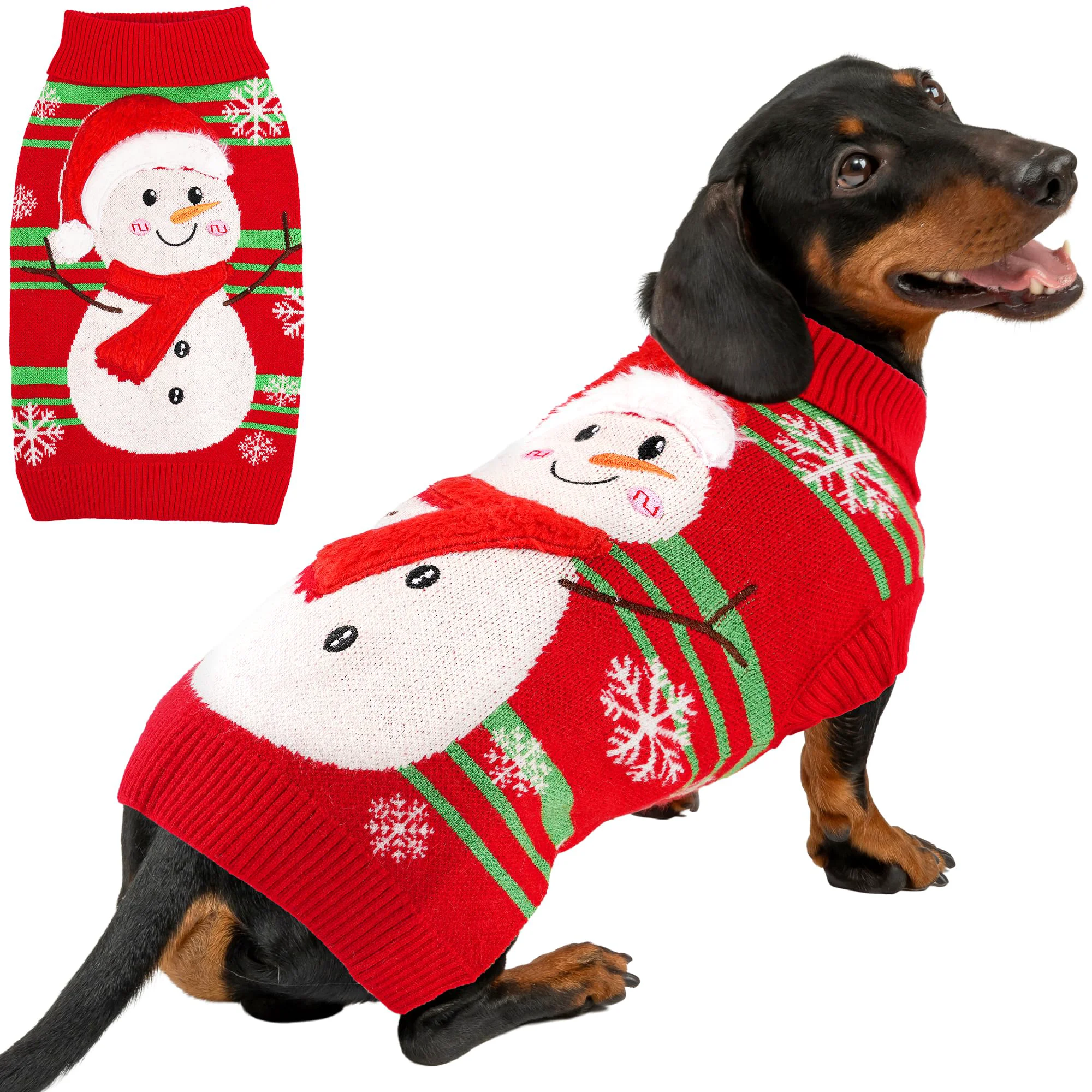 Powerful BAOBICUTE Dog Christmas Sweater Snowman - Soft Knit Warm Turtleneck Unique