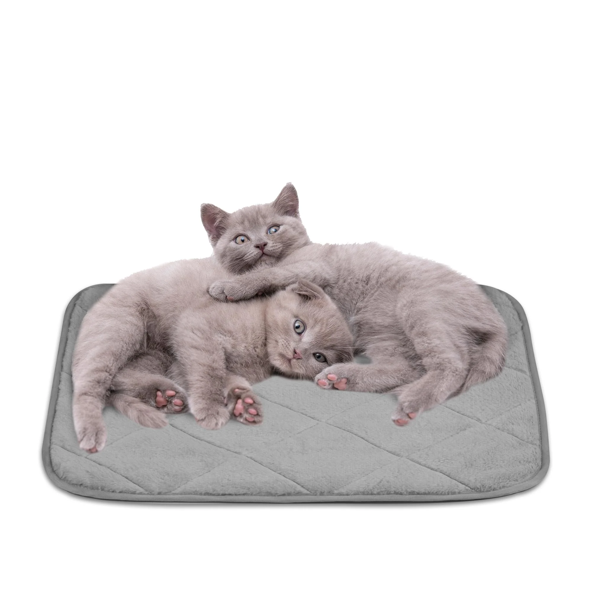 Dependable NWK Fluffy Self-Warming Cat Mat Misty Gray Medium – Non-Slip Washable Pet Blanket Luxury