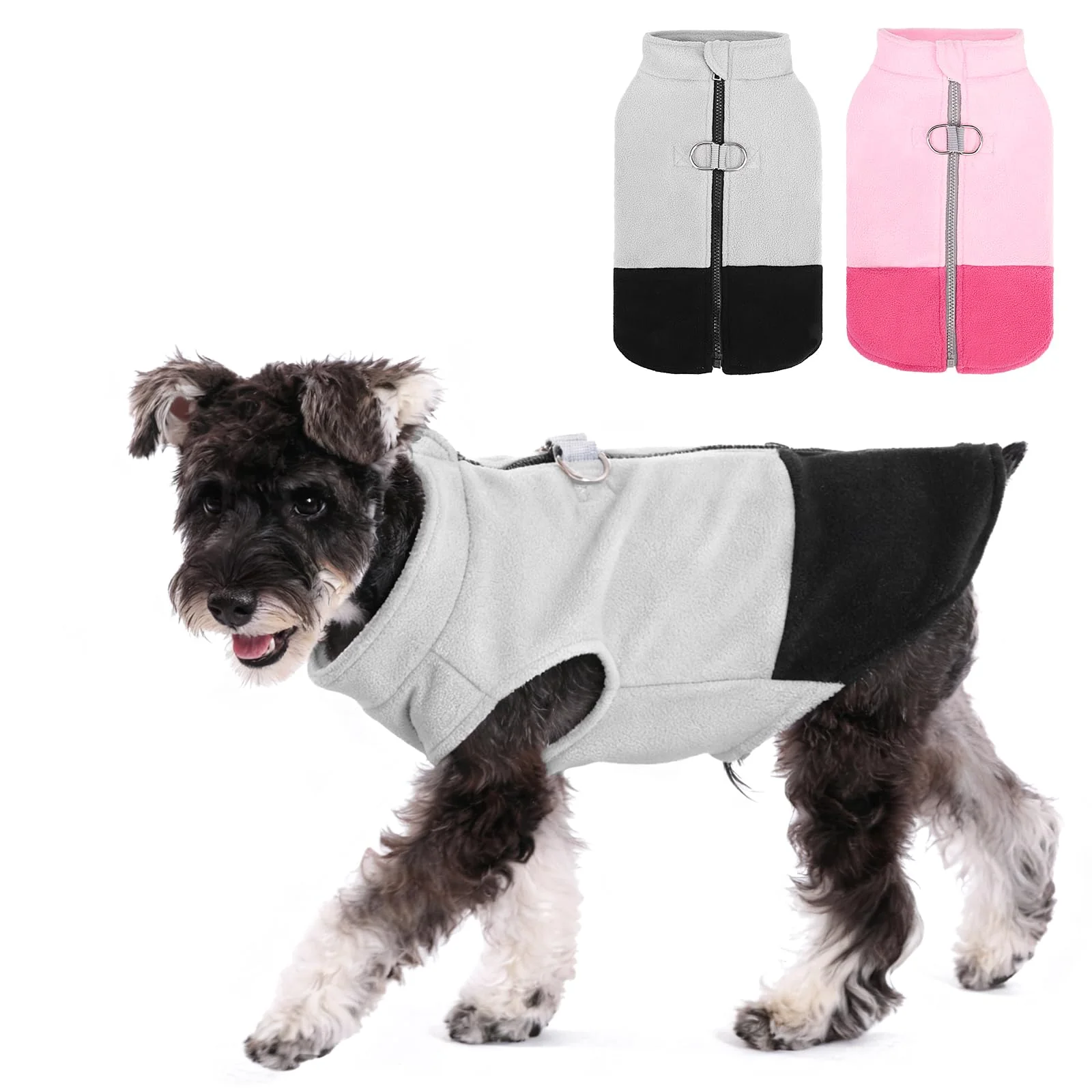 Artisan KOOLTAIL Dog Fleece Vest Sweater — Warm Easy-Pullover Puppy Jacket with Dual Leash Rings Black Size S High-Performance