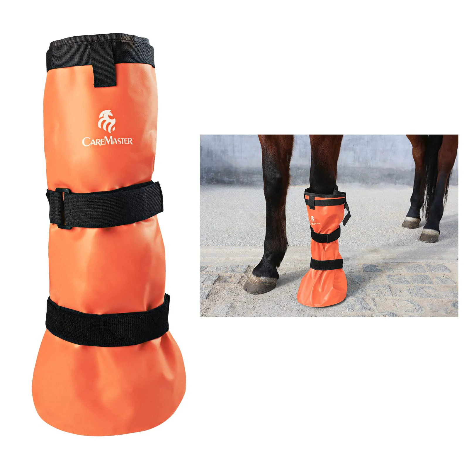 Responsible CareMaster Hoof Soaking Boot for Horses EVA Padded Soaker Bag Durable PVC Easy Fit Orange Authentic