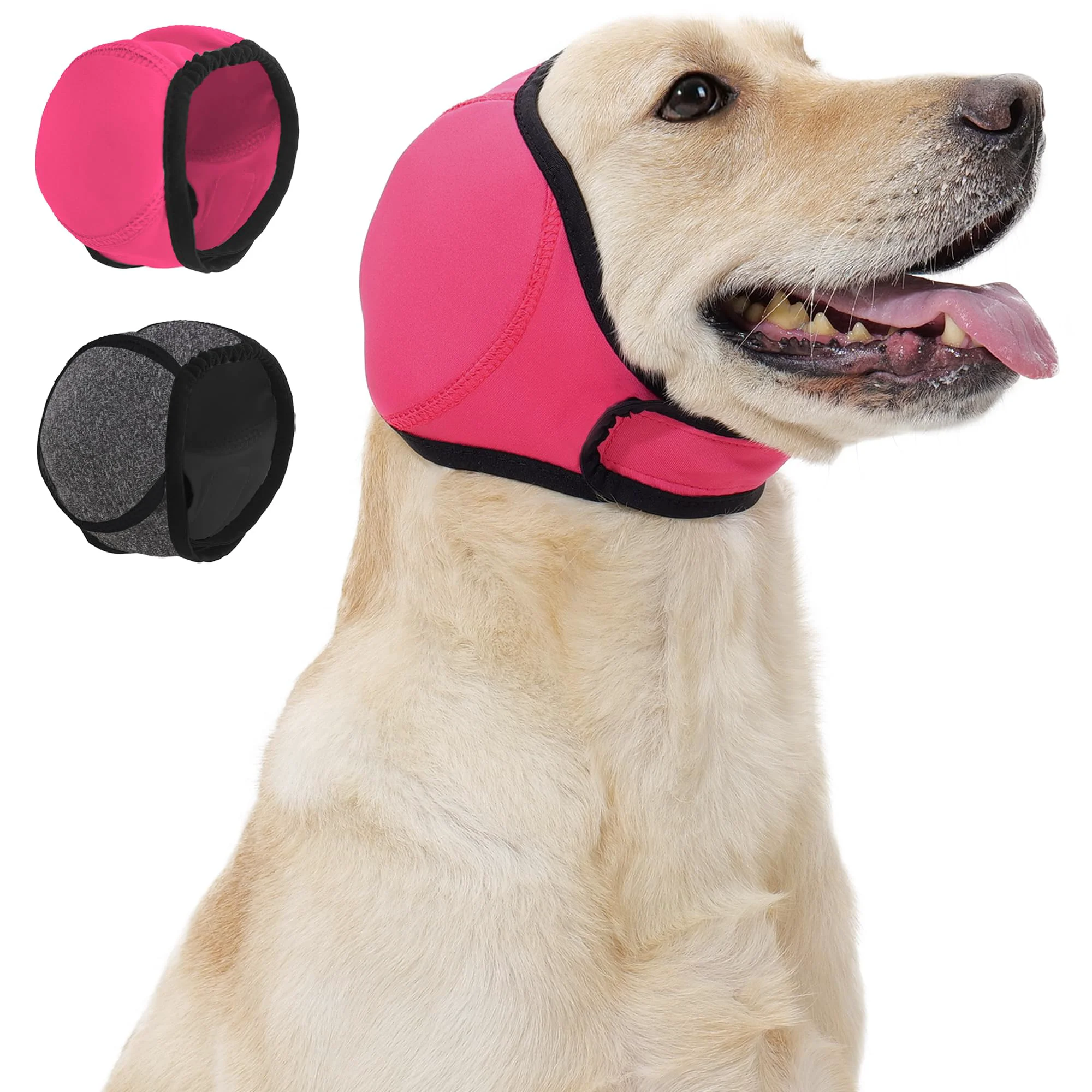 Classic JynixTail Dog Calming Hoodie Ear Wraps – Waterproof Noise-Reducing Ear Covers Rose Pink S Eco-Friendly
