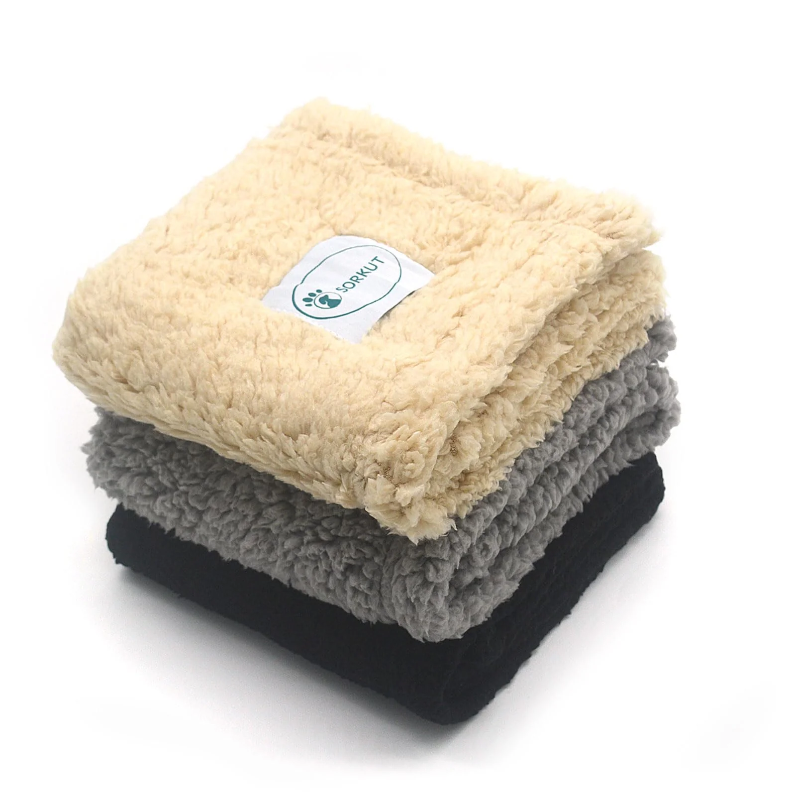 Advanced SORKUT 1 Pack 3 Dog Blanket Calming Blankets – Premium Fleece Sherpa for Small to Large Pets Carefully Designed