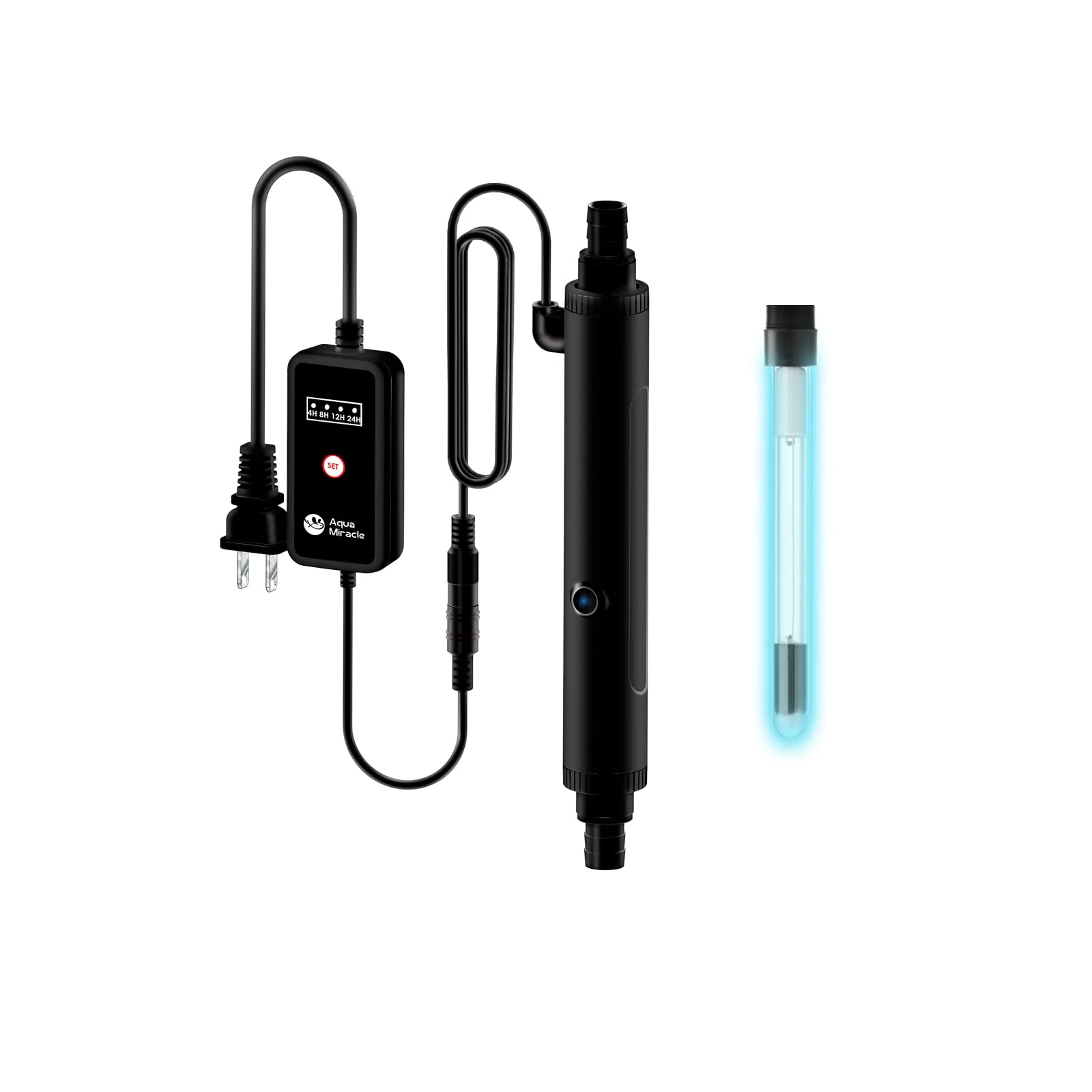 Exclusive Aqua Aquar U-V Light for 20-40 Gallon Aquariums 6W with Timer In-Tank In-Line Detailed
