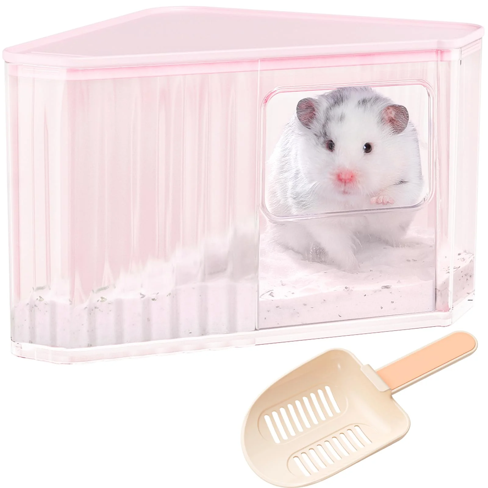 Smooth mini moe Hamster Sand Bath Container – Large Corner Digging Box for Small Animals Optimized