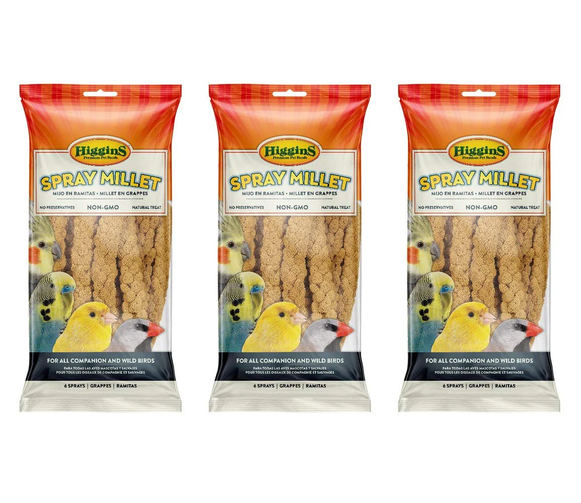 Specialty Higgins Spray Millet – 18 Count Natural Bird Treats Non-GMO Pesticide- Original