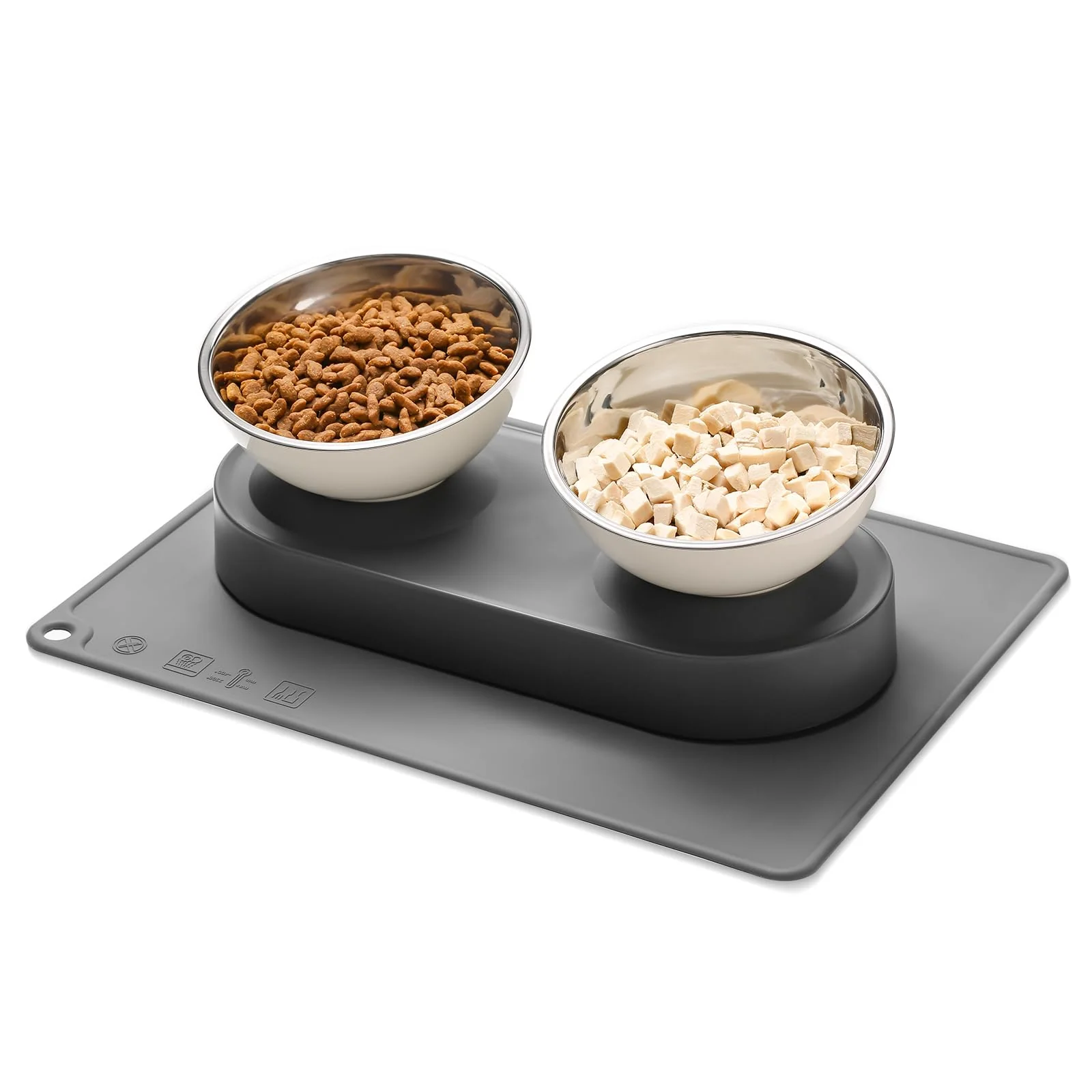 Genuine Marchul d Cat Bowls Set — Stainless Steel 8cm Raised Detachable Dishwasher Safe Official