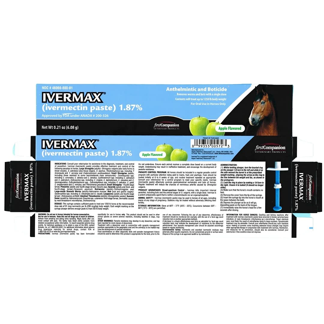 Optimized Ivermax Apple Flavored Ivermectin Equine Paste Dewormer - 2 Pack Expertly Made