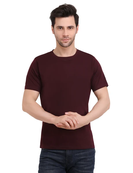 Environmentally Friendly Maxbell Solid Men T Shirt Maroon Practical