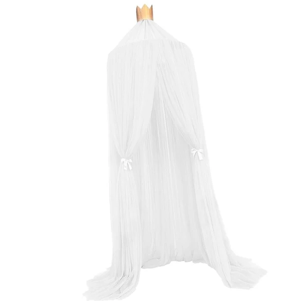 Flexible Maxbell Princess Bed Canopy Mosquito Net for Round Dome Castle Play Tent Yarn Curtain Crib Netting Hanging Home Decor - White High-Performance